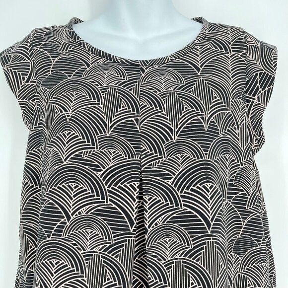 Halogen Abstract Front Pleat cap Sleeve Top Size‎ Small - Picture 2 of 8